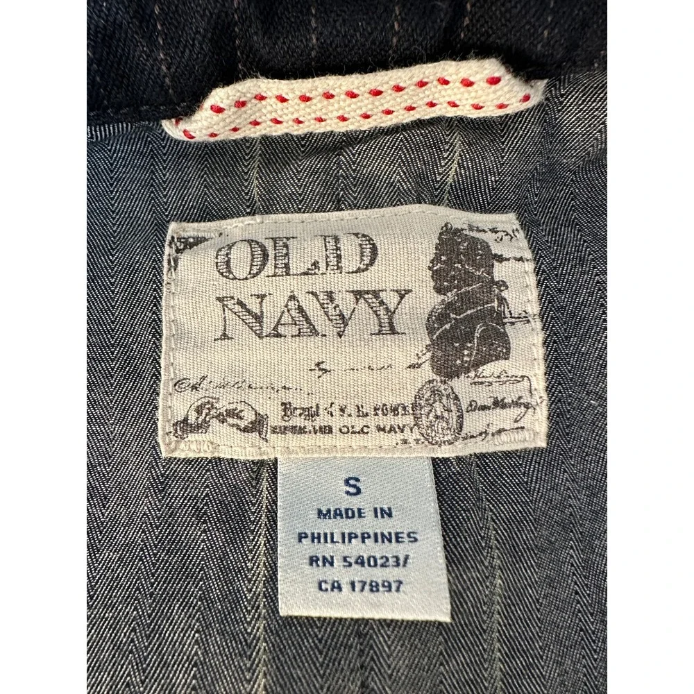 Vintage 2006 Mens Old Navy Pinstripe Workwear Blazer Chore Jacket Navy (Black) S